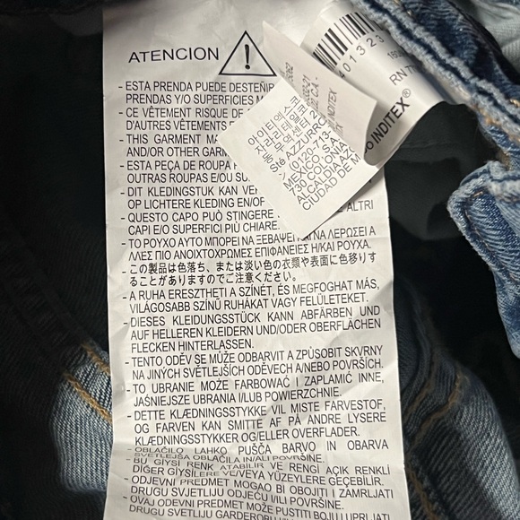 Zara Women's Blue Distressed Denim Jeans USA 0 / EUR 32 NWT - Picture 8 of 10